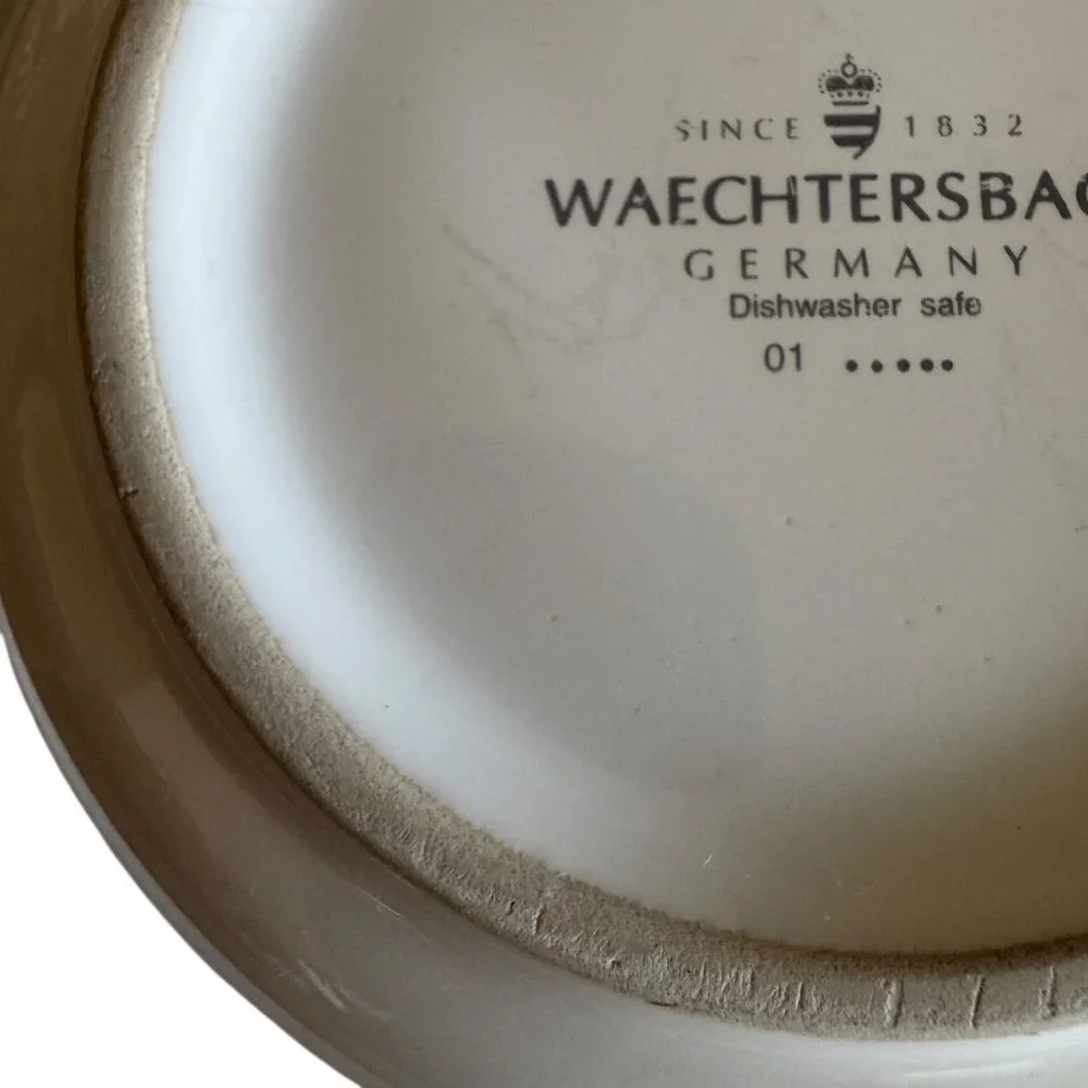 Vintage Waechtersbach Cat Food Water Bowl Ceramic Multiple languages Graphics
